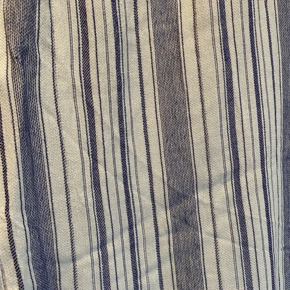 Women’s lightweight summer pants. Blue and white stripe with silver threading - Picture 4 of 4